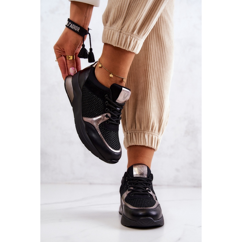 Vinceza Fashionabla sportskor dam sneakers svart Danielle 1