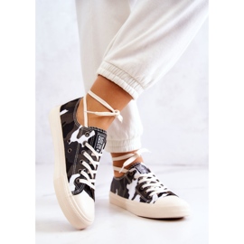 Dammaterial Sneakers Camo Big Star JJ274237 Vit-Grå 2