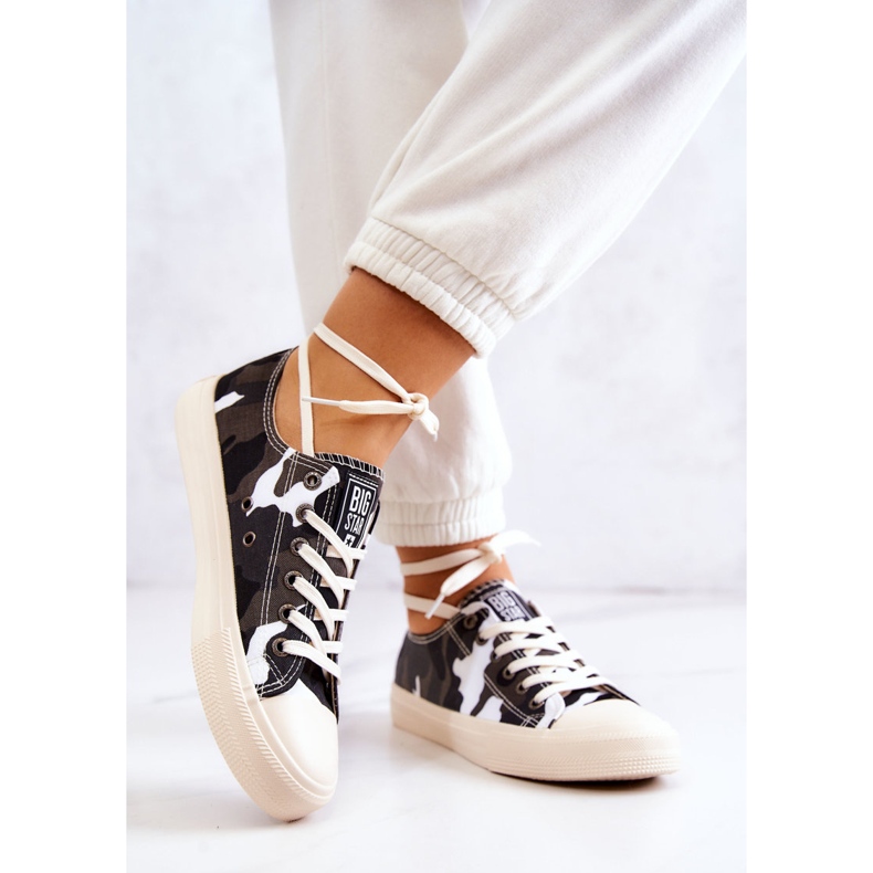 Dammaterial Sneakers Camo Big Star JJ274237 Vit-Grå 2