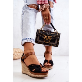 Damsandaler On Wedge Big Star JJ274937 Svart 1