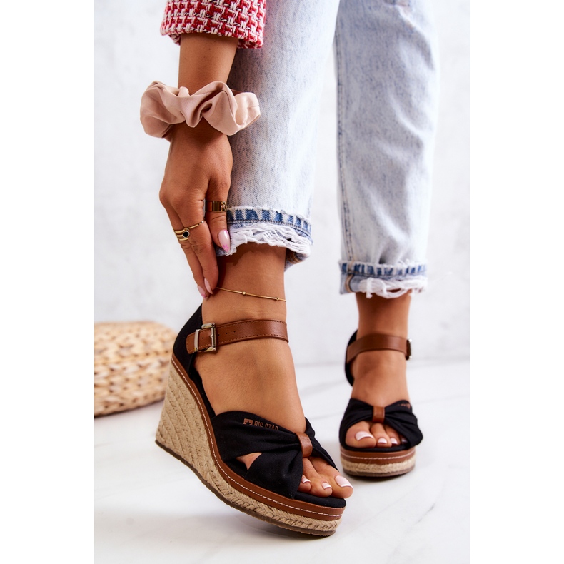 Damsandaler On Wedge Big Star JJ274937 Svart 2