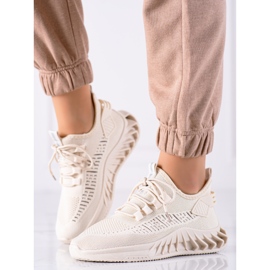 TRENDI Beige textil sneakers 1
