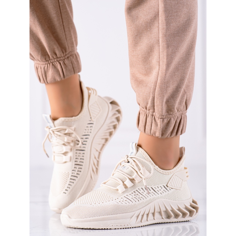 TRENDI Beige textil sneakers 1