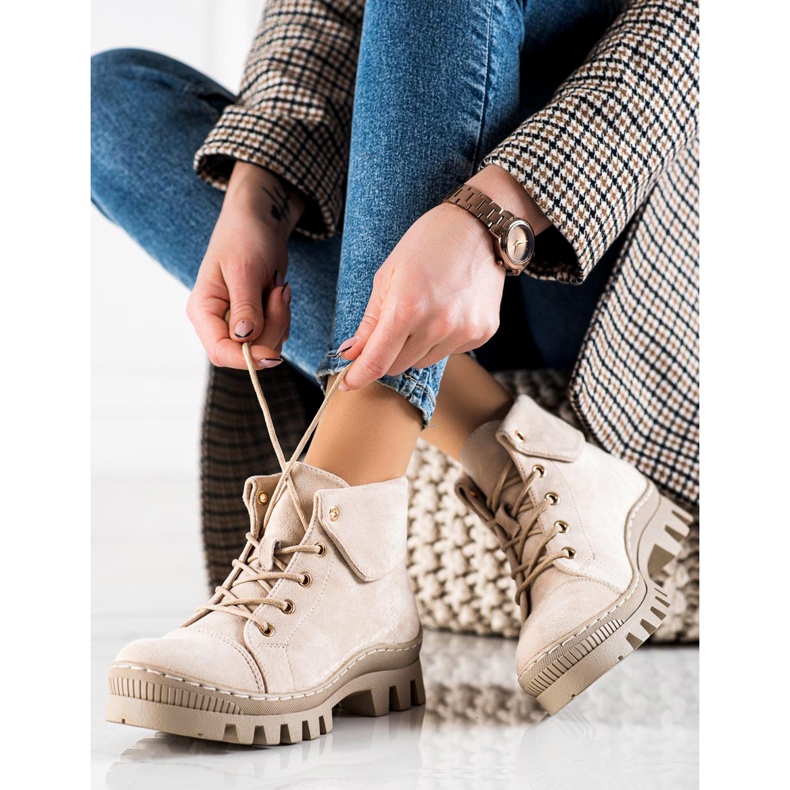 Beżowe trapers av S. Barski beige 1