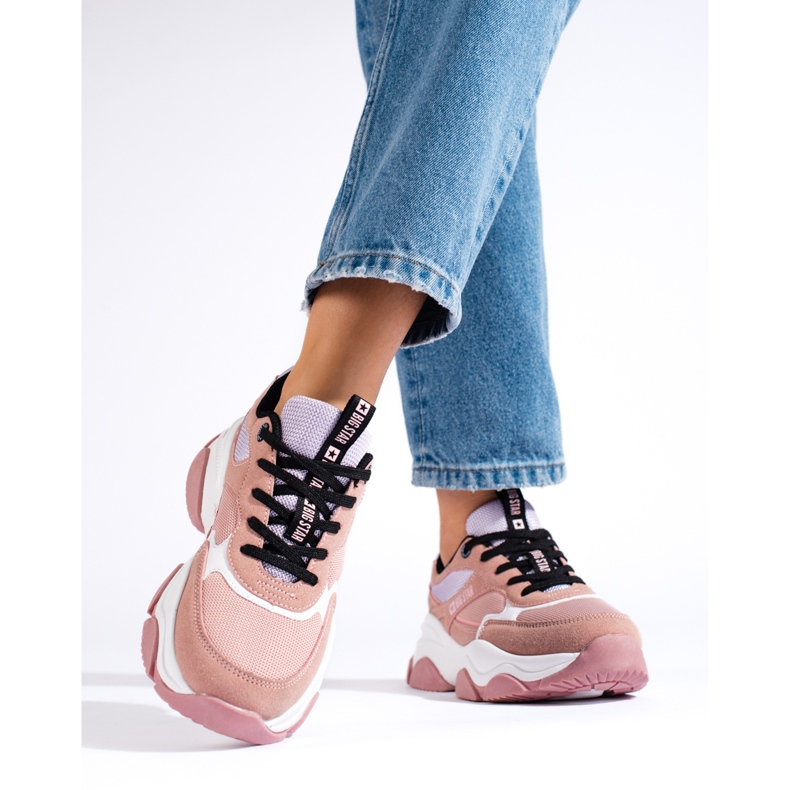 Sneakers för damer Big Star JJ274577 rosa 1