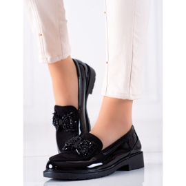 S. BARSKI Skor med dekorativ rosett S.BARSKI svart 1