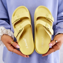 S.Barski Gula Corina gummitofflor med spänne 2