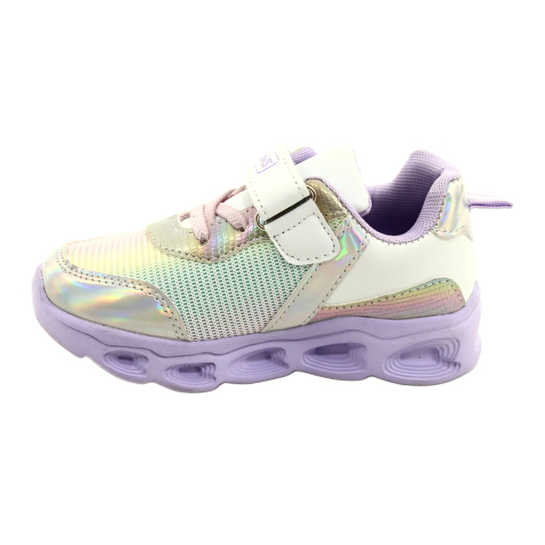 NEWS ADI Sportskor LED Glödande kardborreband Nyheter 22DZ32-4837 Lilac-White purpur rosa silver 1