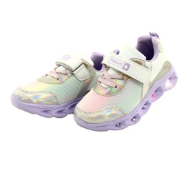 NEWS ADI Sportskor LED Glödande kardborreband Nyheter 22DZ32-4837 Lilac-White purpur rosa silver 2
