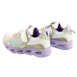 NEWS ADI Sportskor LED Glödande kardborreband Nyheter 22DZ32-4837 Lilac-White purpur rosa silver 4