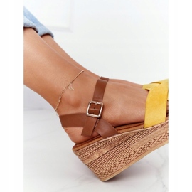 Gula sandaler på kilen S.Barski GD-38 brun 4