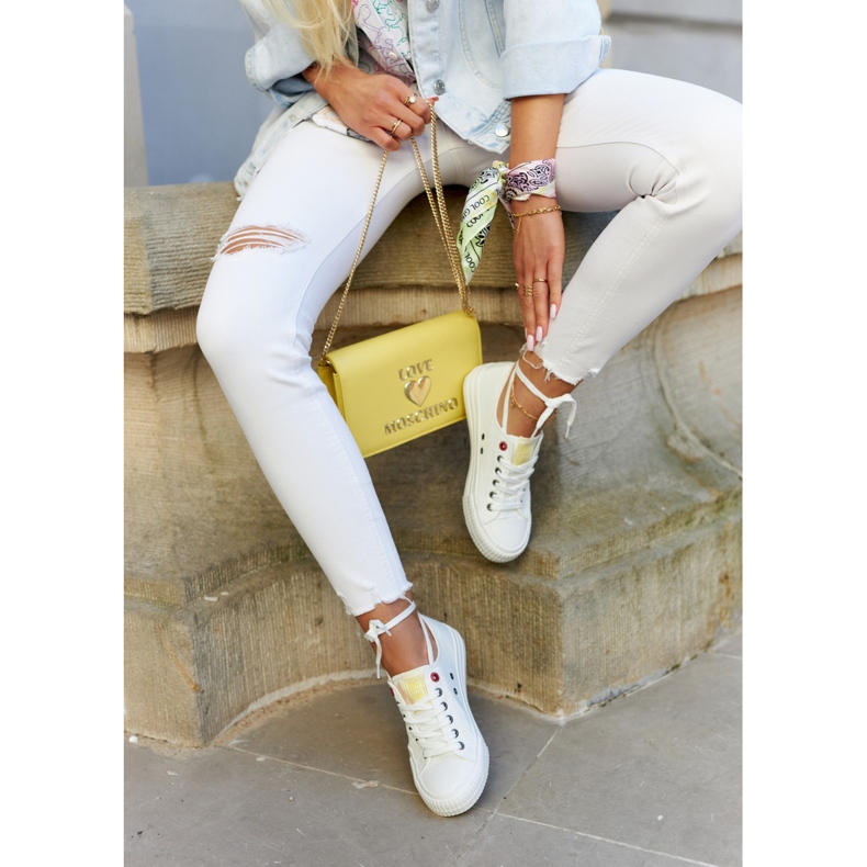 Låga sneakers för damer Big Star JJ274384 Vit 2