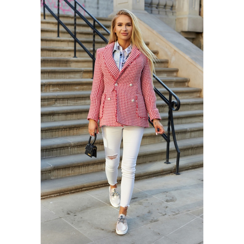 S.Barski Sneakers i läder för kvinnor med Carrey-rosa i metall beige 1