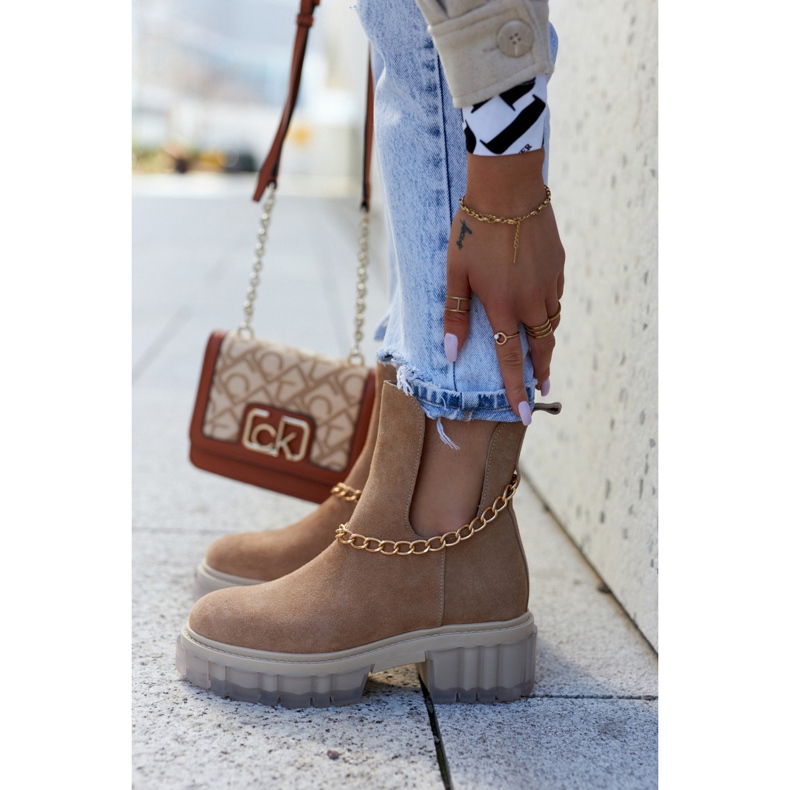 Fashionabla mockaskor med en skuren kamel Glöm mig brun 2