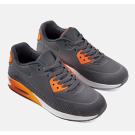 Gråa sneakers med neon Lenard-inlägg orange 1