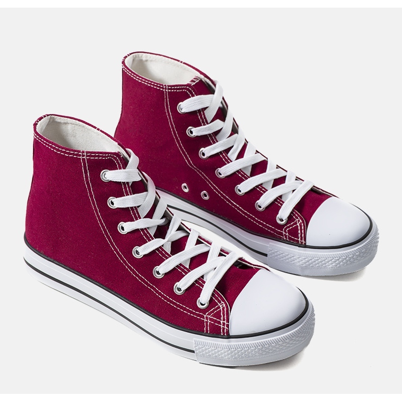 Vinröda ankelhöga sneakers från Bagwell 1