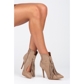 Comer Moderiktiga stövlar med fransar brun 2