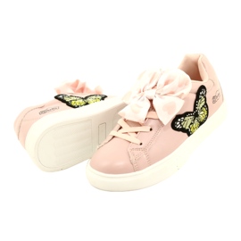 Rosa Sneakers med rosett och fjäril American Club ES64 3
