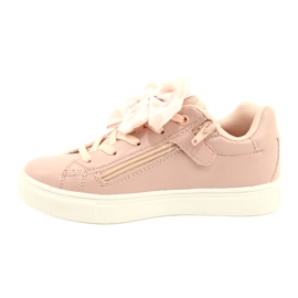 Rosa Sneakers med rosett och fjäril American Club ES64 1