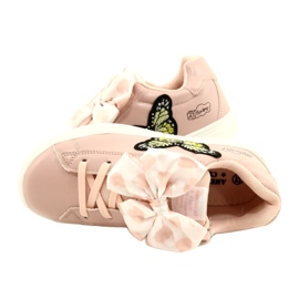 Rosa Sneakers med rosett och fjäril American Club ES64 5