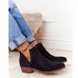 PS1 Svarta smarta korsade stövlar med utskärningar 4