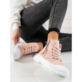 Sabatina Sneakers med dragkedja rosa 2