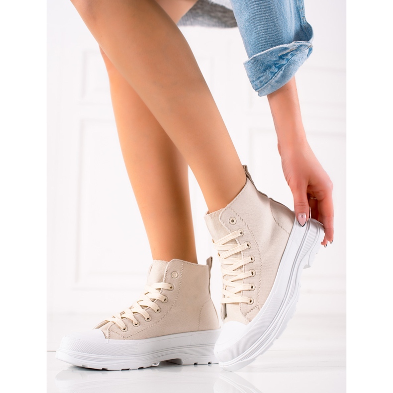 TRENDI Beige High Sneakers 1