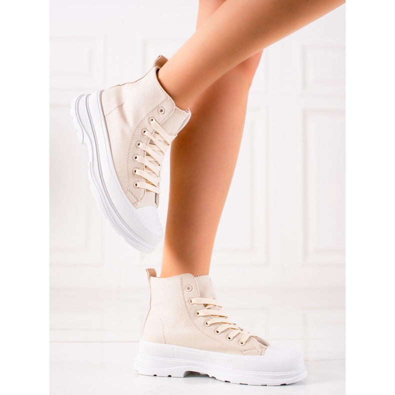 TRENDI Beige High Sneakers 2