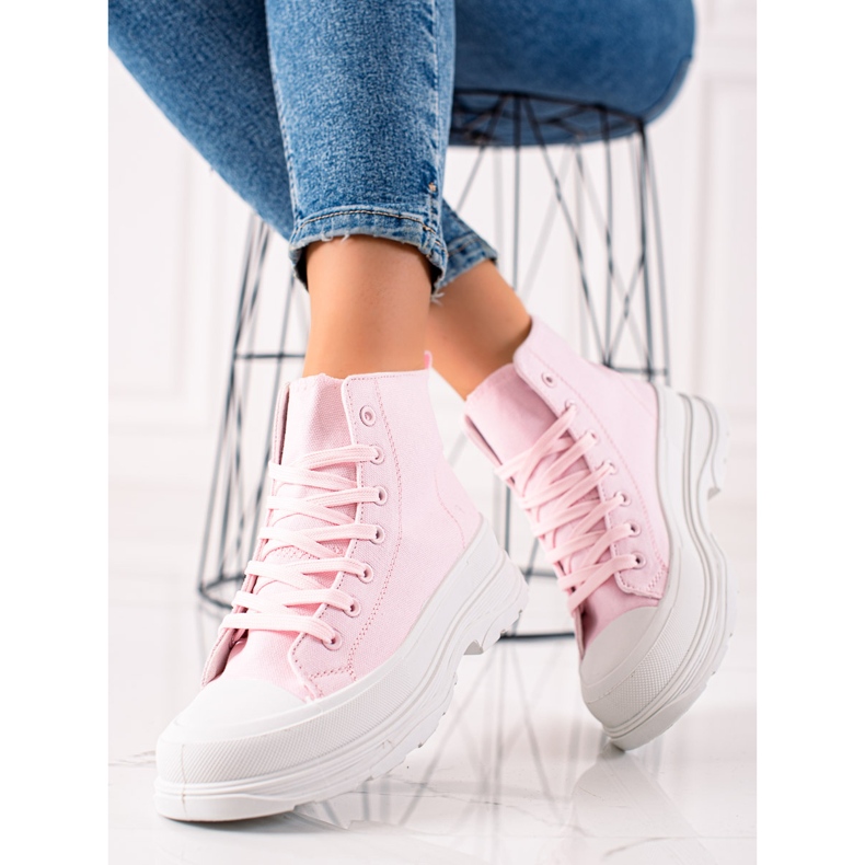 TRENDI Högrosa sneakers 1