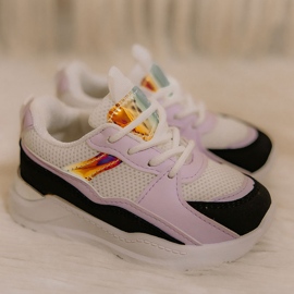 Barnsportskor Sneakers Svart-Violett Speltid vit purpur 2