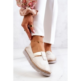 Läder Loafers för kvinnor Maciejka 05432-22 Ljusbeige 1