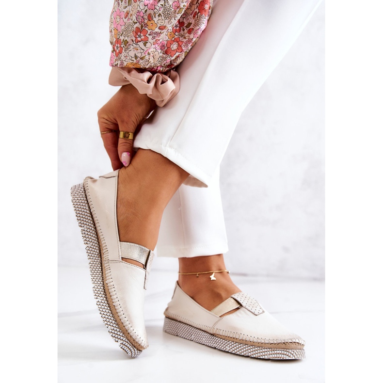 Läder Loafers för kvinnor Maciejka 05432-22 Ljusbeige 2