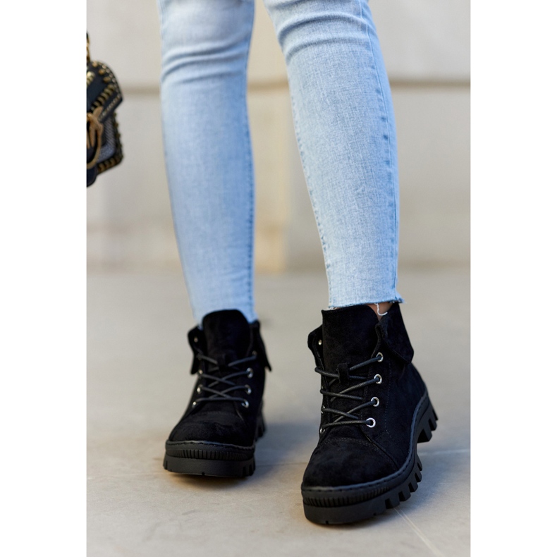 S.Barski Mockastövlar Tied Black Dalles svart 1