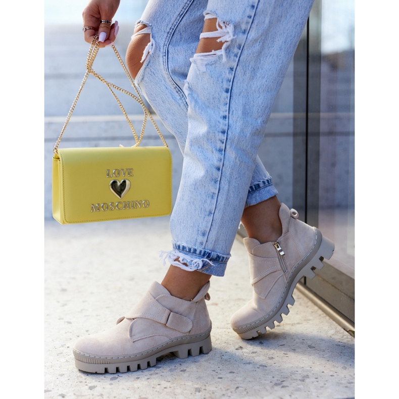 S.Barski Remgate Mockastövlar med dragkedja Ljusbeige 1