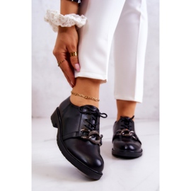 S.Barski Läderskor bundna med en svart larosa-prydnad 1