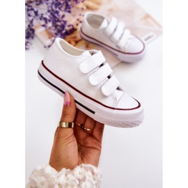 Barnsneakers med vit Bernie kardborre 1