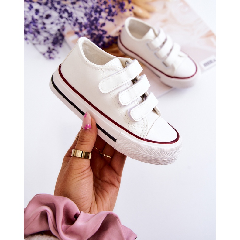 Sneakers i läder för barn Sneakers med kardborreband Vit Foster 1