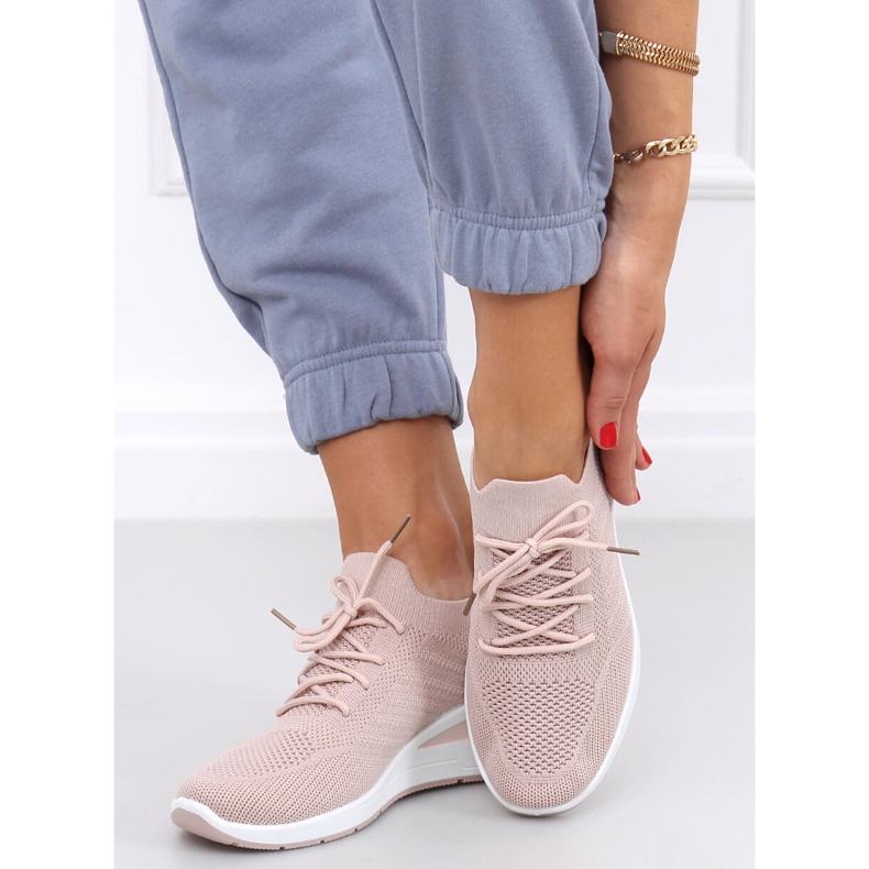 Sock wedge skor Binita Pink rosa 1