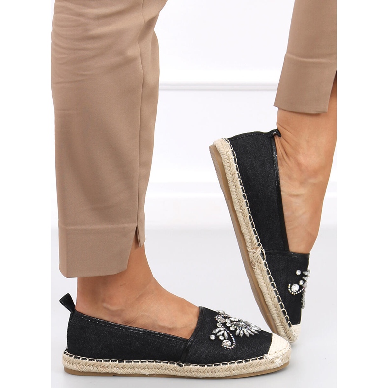 Espadrillos med Birbal Black stenar svart 1