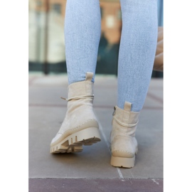 S.Barski Stövlar i mocka med ljusgrå Laydensömmar beige 2