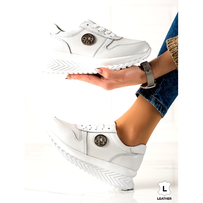 Damsportskor bundna Filippo DP3547 / 22 WH White vit silver- 1