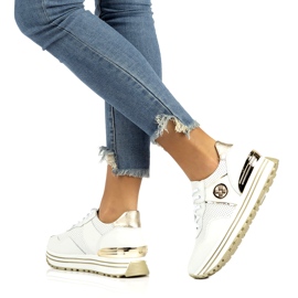 Läder Sneakers Filippo DP3538 / 22 WH vit 1