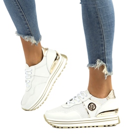 Läder Sneakers Filippo DP3538 / 22 WH vit 4