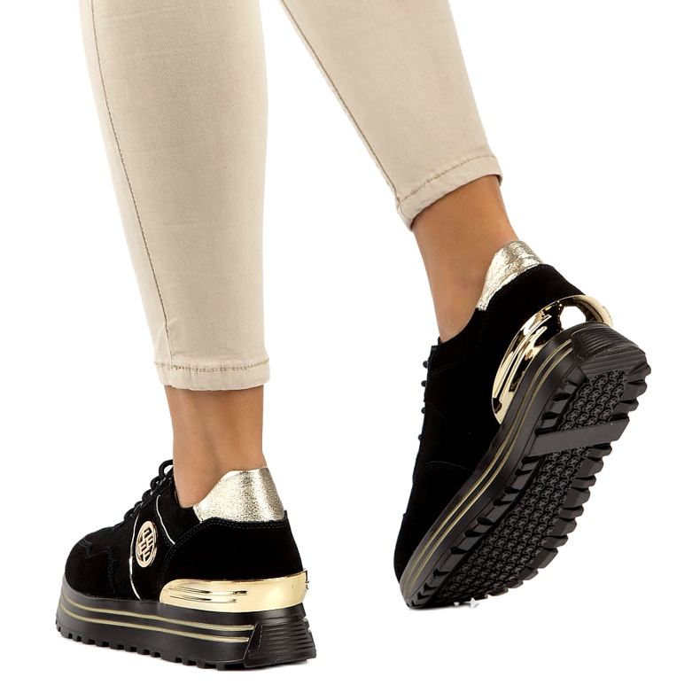 Läder Sneakers Filippo DP3538 / 22 BK GO svart 2