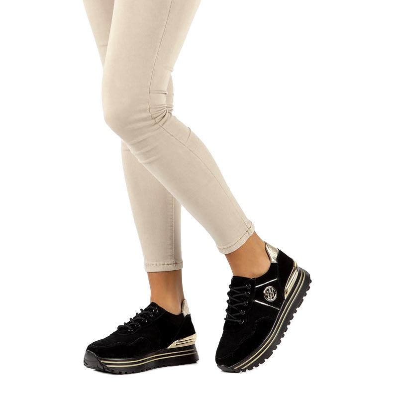 Läder Sneakers Filippo DP3538 / 22 BK GO svart 5