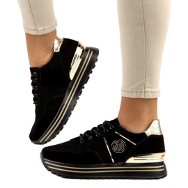 Läder Sneakers Filippo DP3538 / 22 BK GO svart 1