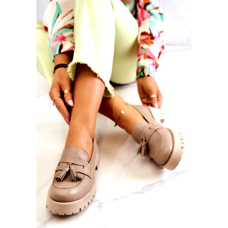 Skinnskor dam Fringes Maciejka 05497-04 Beige 1