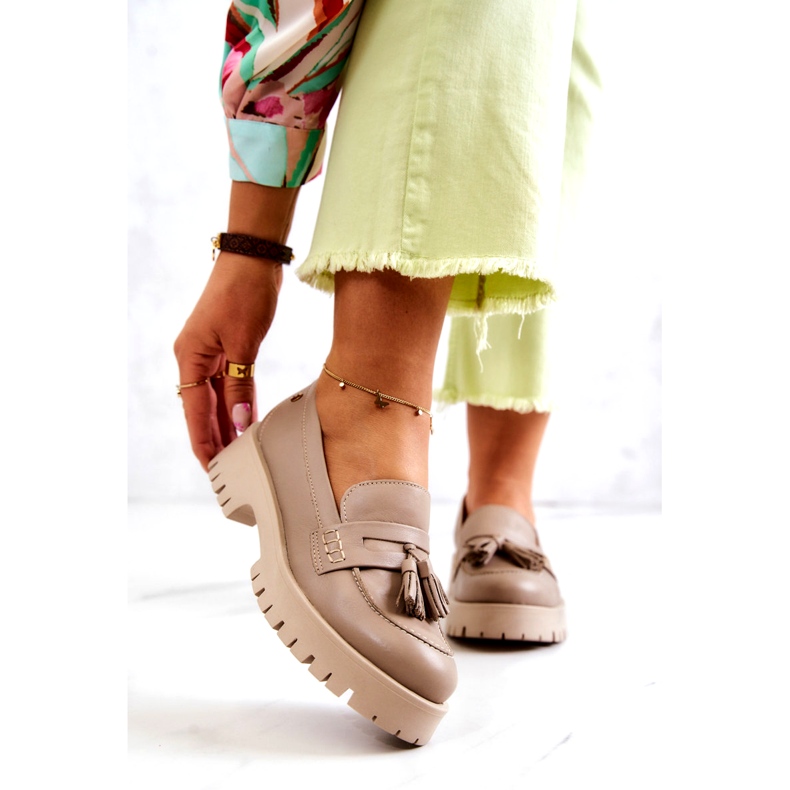 Skinnskor dam Fringes Maciejka 05497-04 Beige 2