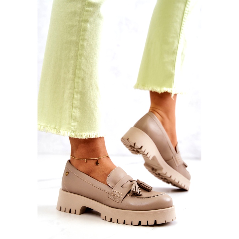 Skinnskor dam Fringes Maciejka 05497-04 Beige 3