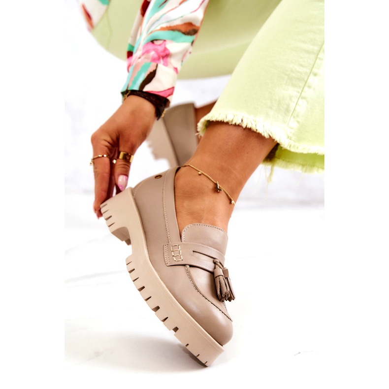 Skinnskor dam Fringes Maciejka 05497-04 Beige 4